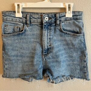 Zara Denim Cutoff Cotton Jean Shorts High Waisted Women’s Size 6